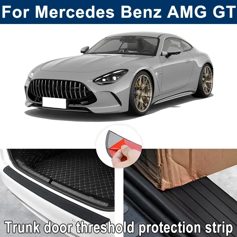 Car Trunk Sill Anti-scratch Guard Strip For Mercedes Benz AMG GT - Rear Bumper Rubber Protector Decorative Cover Sticker