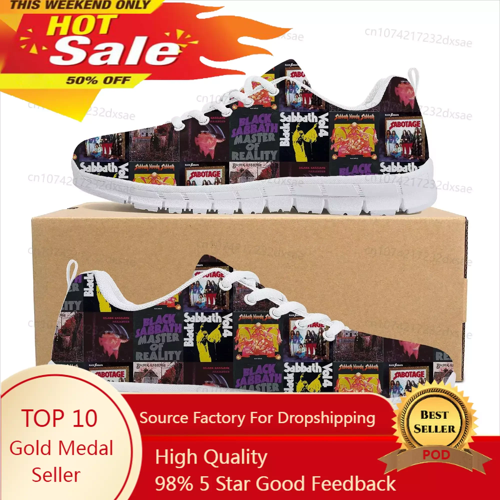 

Black Heavy Metal Band Sabbath Sports Shoes Mens Womens Teenager Kids Children Sneakers Casual Custom High Quality Couple Shoes