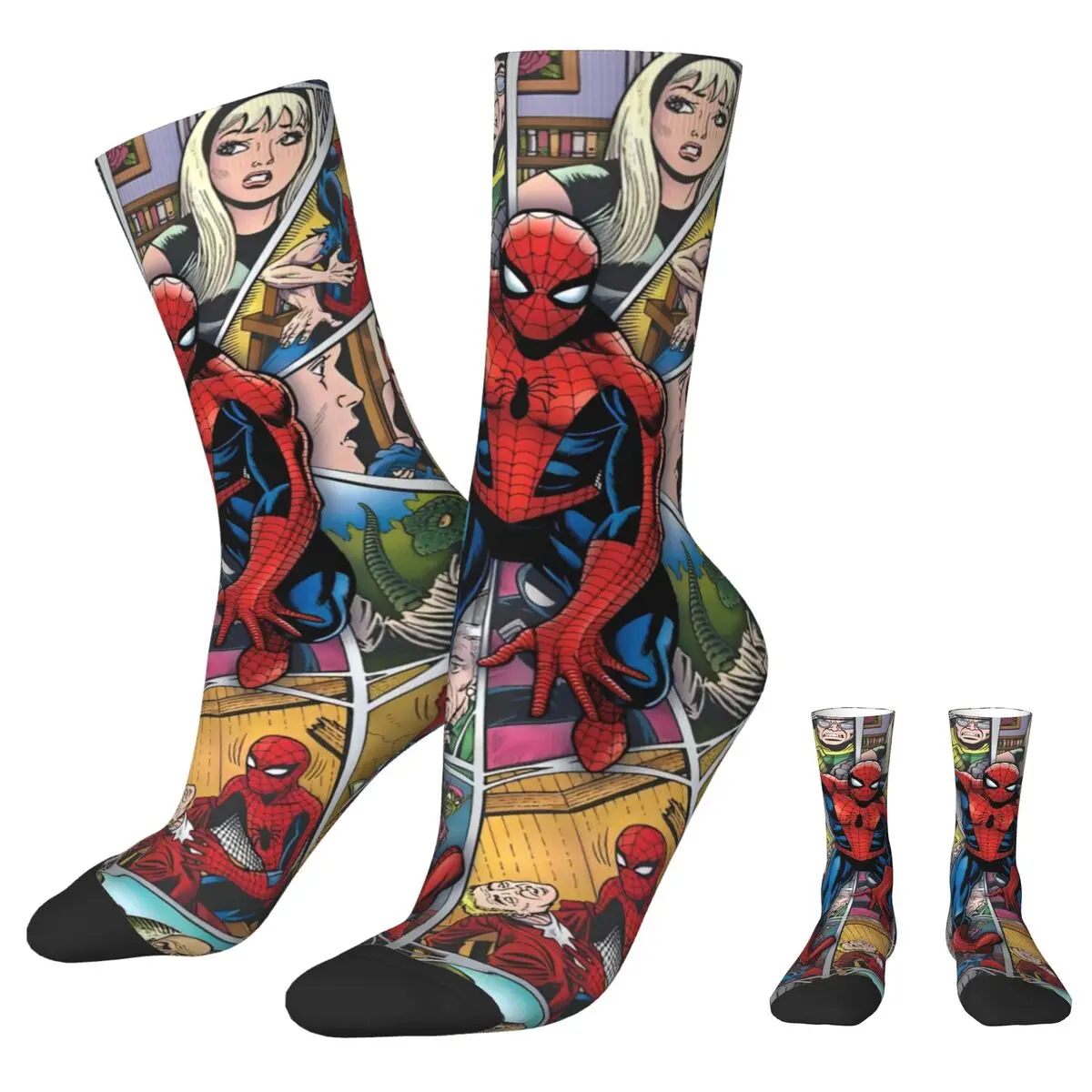 

Spider-Man Comic Handsome Cool Socks Men Women Cartoon Anime Socks Novelty Spring Summer Autumn Winter Middle Tube Socks Gifts