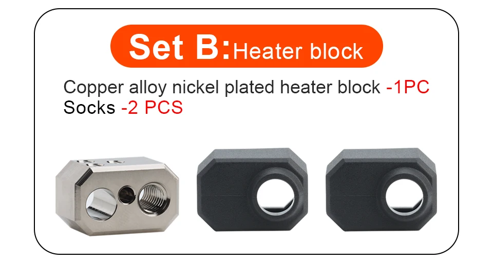C Trianglelab PRUSA MK4 Kupferlegierung Vernickelte Heizblock-Socken Titanlegierung NCB V6 Düsenadapter Heatbreak Hotend Kit – Detail 8