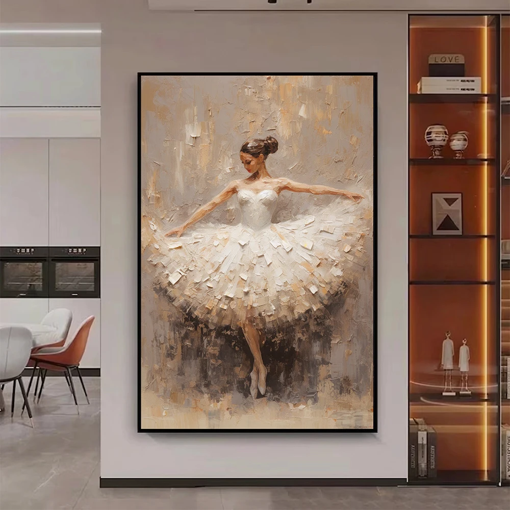 Ballerina Painting Poster Print Canvas Painting Ballerina Wall Art Large Modern Aesthetic Painting for Living Room Home Decor