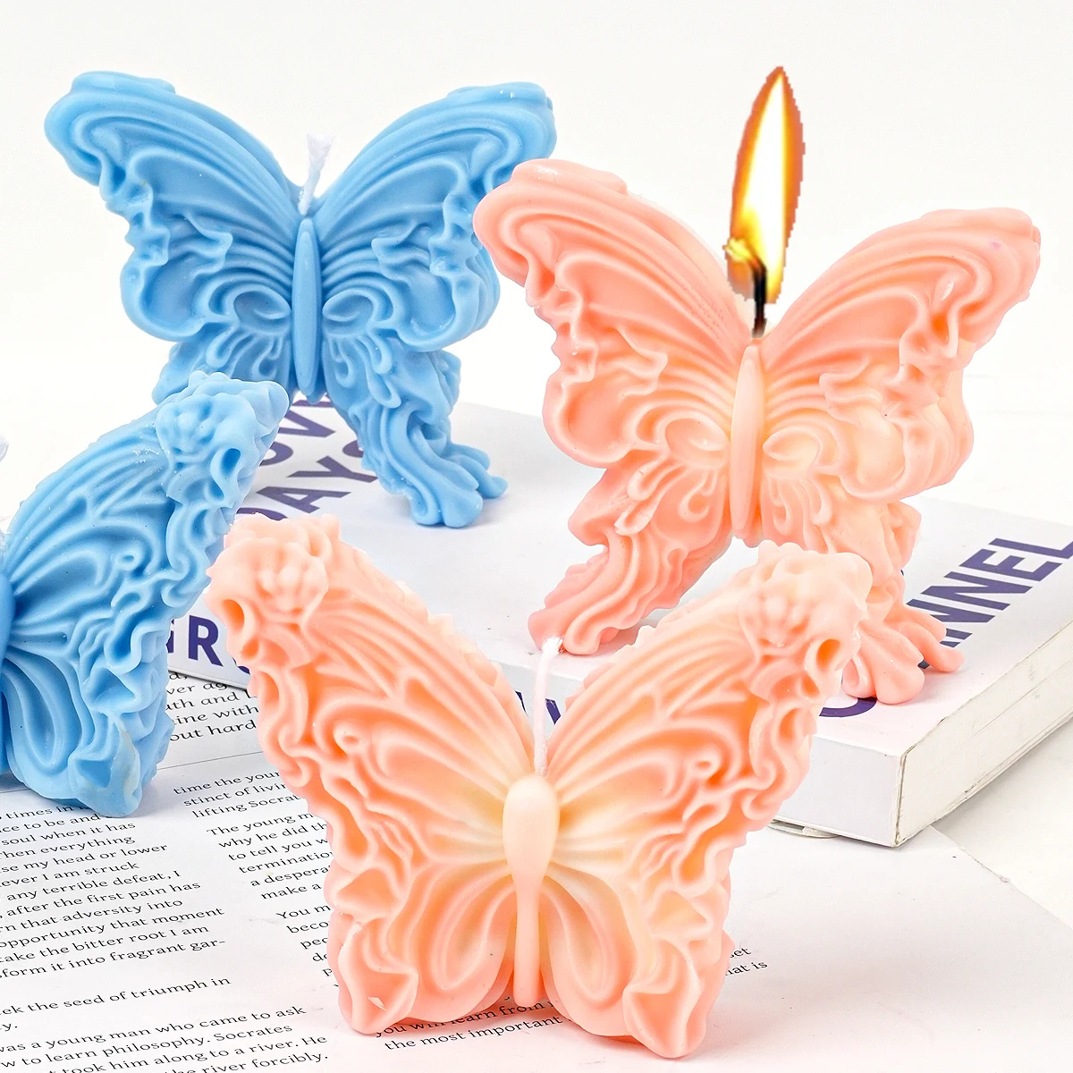 Origami Butterfly Silicone Candle Mold DIY Butterfly Angel Aromath Soap Molds Plaster Resin Chocolate Baking Making Home Decor