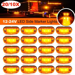 10PCS Upgraded Oval LED Universal Led light Side Marker Lights for Trailer Trucks Caravan Clearance Lamp Surface Mount 12V-24V