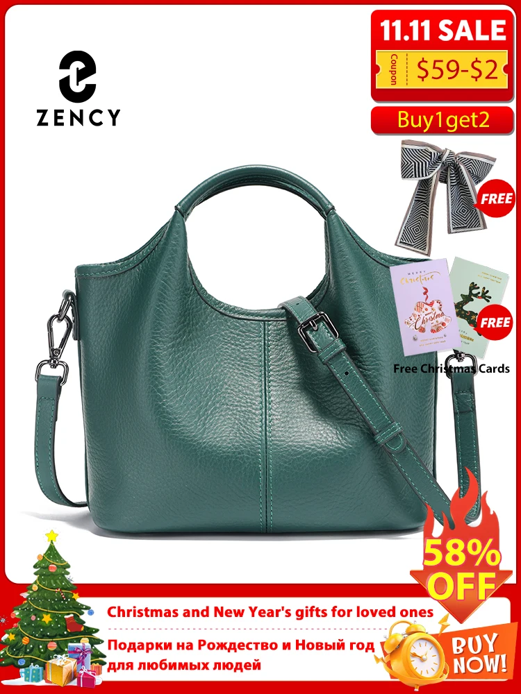 

Zency Кожаная сумка через плечо Женская натуральная винтажная маленькая дизайнерская сумка через плечо Новая женская сумка-хобо Зеленый Хаки Большая Bolsa