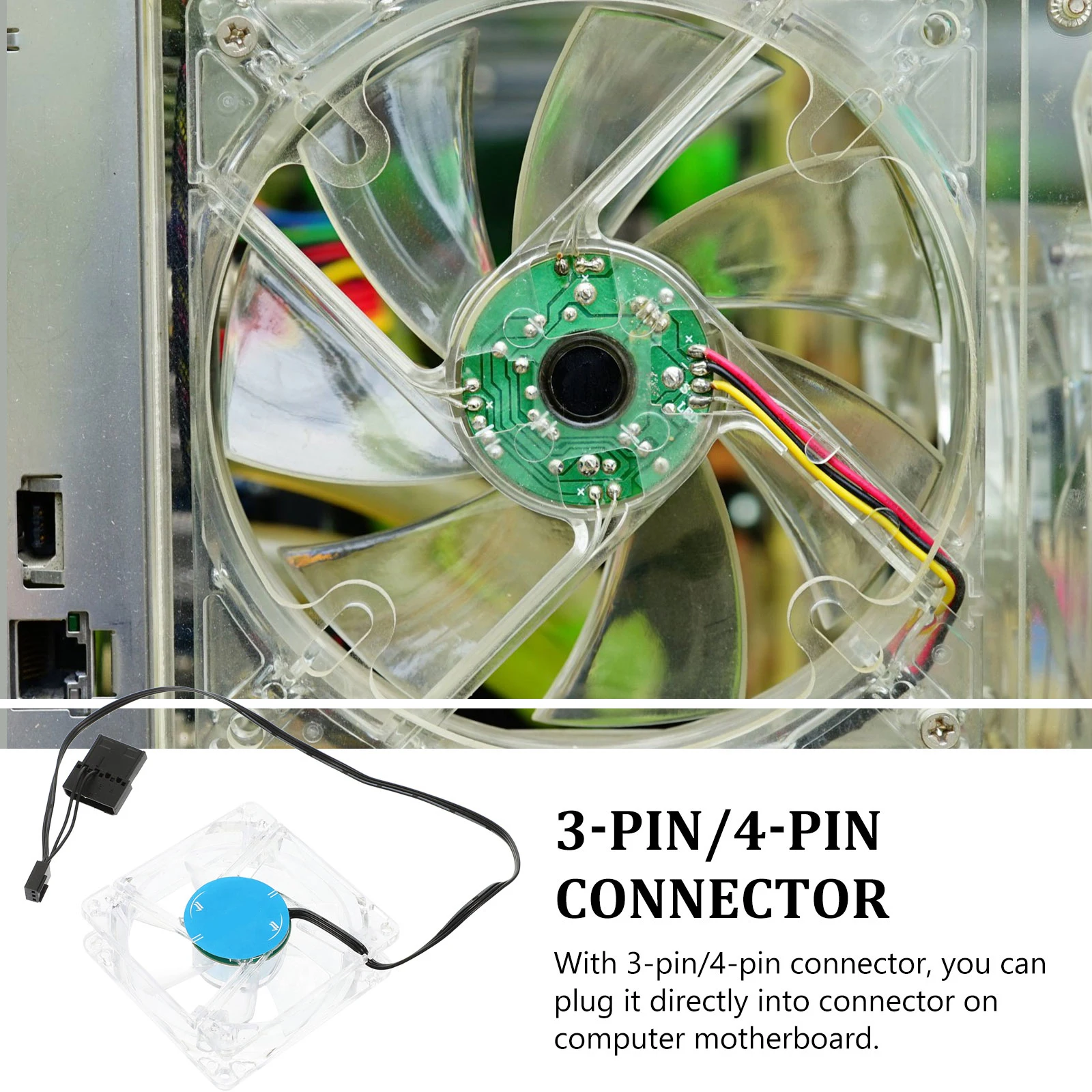 

4pcs 80Mm Led Cooling Fan For Computer Chassis High Air Pressure Silent Radiator 3-Pin 4-Pin Connector Long Life Heat Sink Light