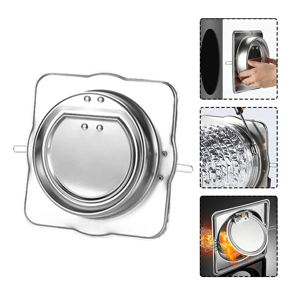 

Stainless Steel Kitchen Range Hood Check Valve Draft Blocker Damper Inline Ducting Anti-odor Control Check Valve