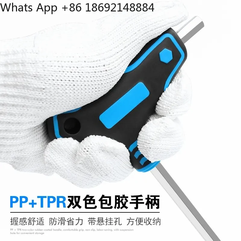 T-type Hexagonal Wrench for Flat Head and Ball Head Crutch Extended 6-Angle Screwdriver Set 2-10mm