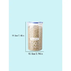 Gıda Saklama kapları Plastik, Şeffaf), pirinç Dağıtıcı, Kova, Tahıl Kutuları, Toplu, Şişeler, Organize Mutfak Aksesuarı 1 Adet Pirinç kavanozundaki 6 büyük satış-no. 5