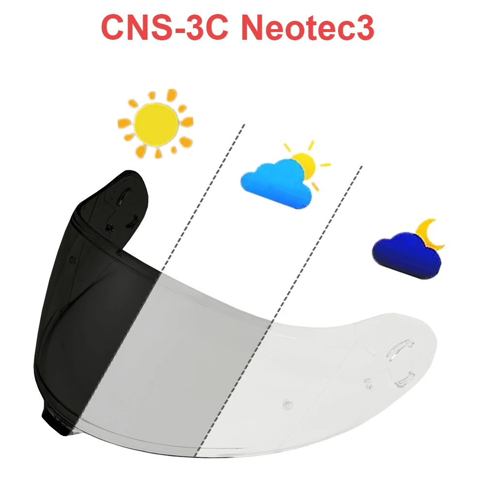 Neotec3 Photochromic Helmet Visor Face Shield Windproof Accessories for SHOEI Lentes para Casco de Moto Viewfinder Replacement