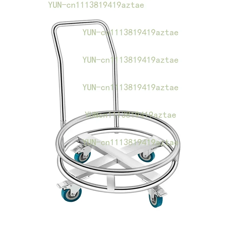 Heavy‑Duty Stainless Steel Round Steamer Trolley, Mobile Bun Steamer Rack Handcart with Universal Lockable Wheels, Thickened Com