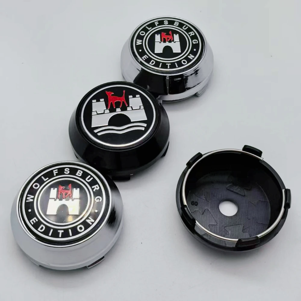 

4pcs 60mm 64mm 65mm 68mm 69mm Wolfsburg Logo Emblem Car Wheel Center Caps Wheels Hubcaps Auto Rim Cover Car Accessories High Cap