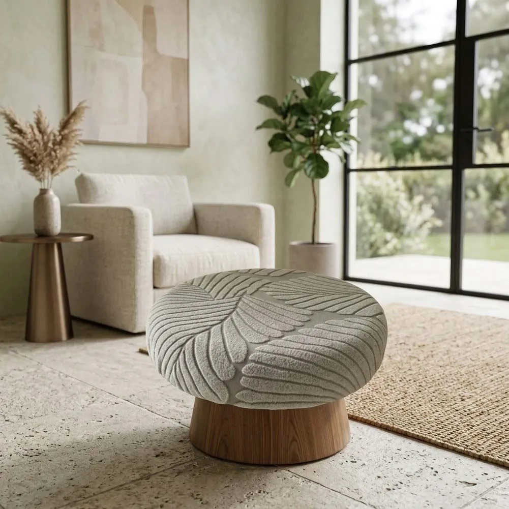 Maple Leaf Printed Stretch Stool Cover for Round Swivel Chairs Fits 30-36cm Diameter Polyester Easy Clean Cover