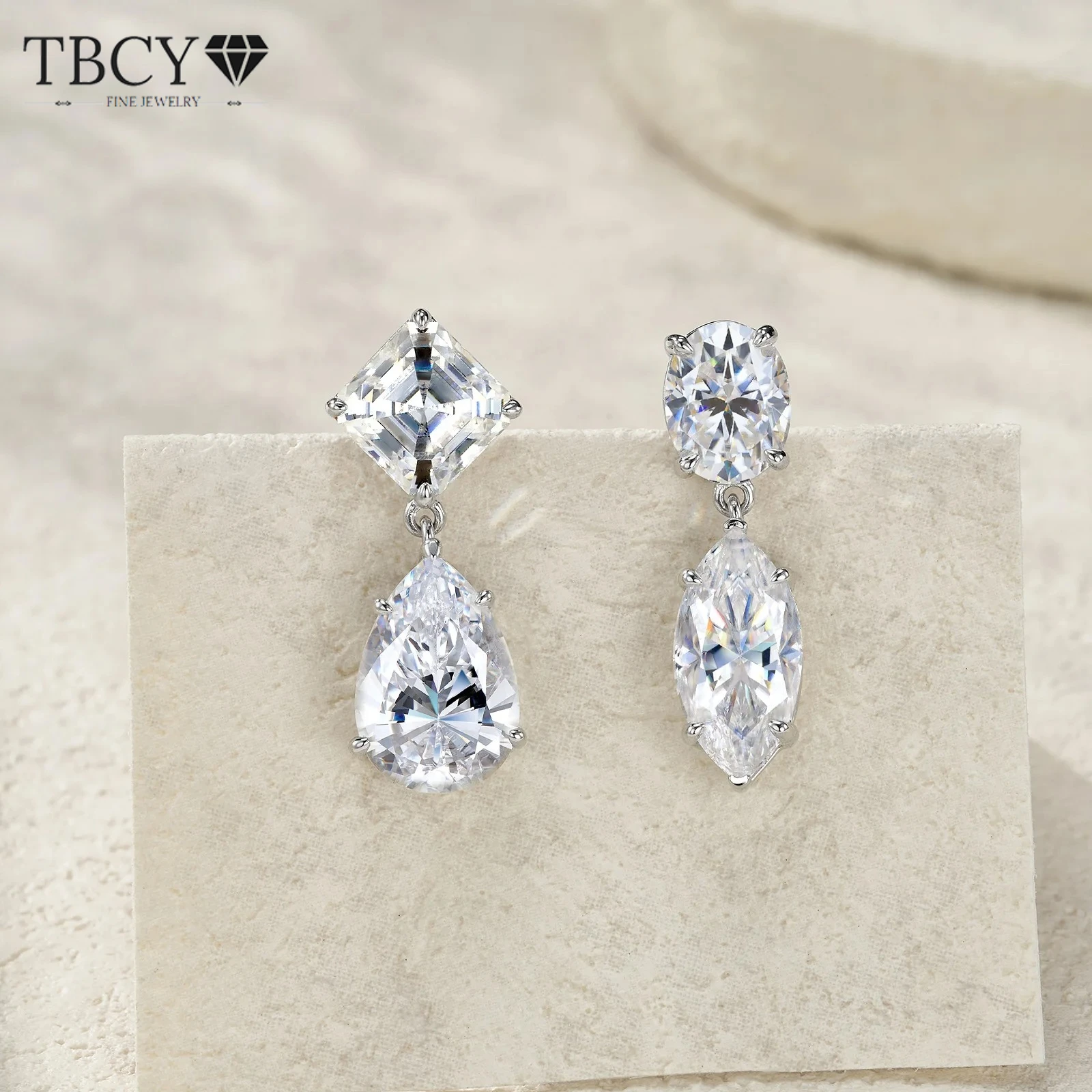 

TBCYD 13ct Marquise Moissanite Diamond Earrings for Women S925 Silver Moissanite Earrings Plated 18K Luxury Fine Jewelry Gift