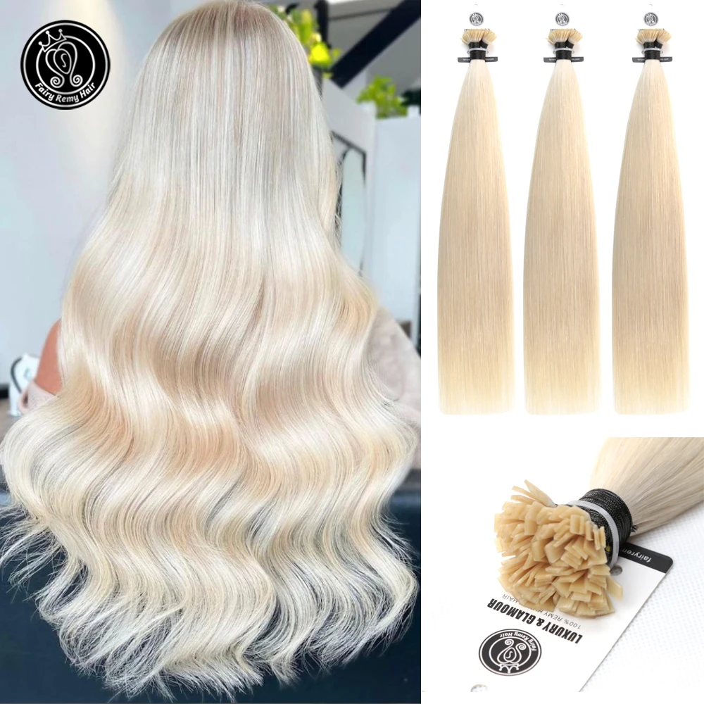 Keratin Bond Flat Tip Capsule Real Remy Natural Hair Extensions Human Hair Fusion Pre Bonded Hair 16 18 20 22 Inch 0.8g/strand