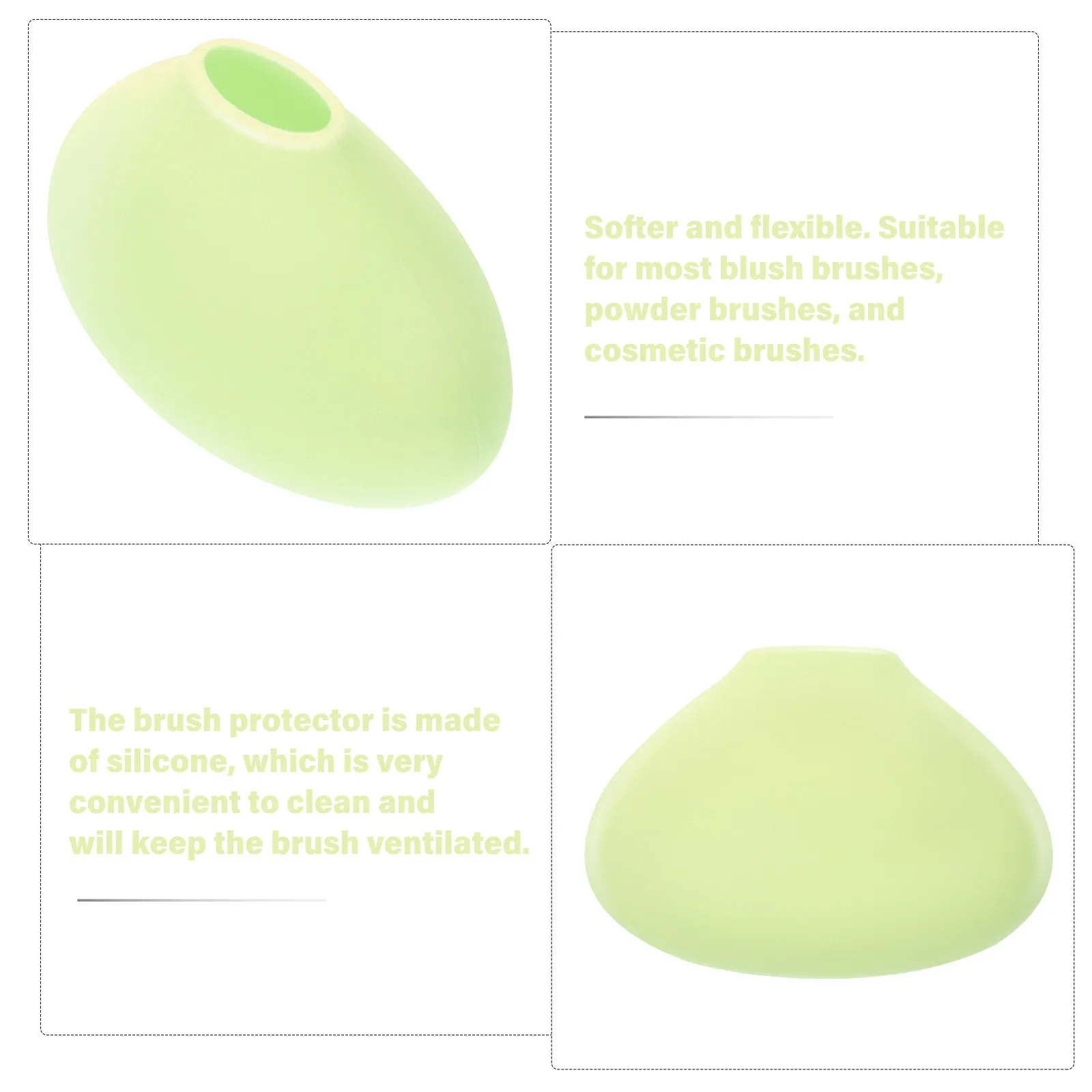 Silicone Makeup Brush Protector Cover Holder Soft Flexible Dust Resistant Travel Friendly for Most Blush Powder Foundation