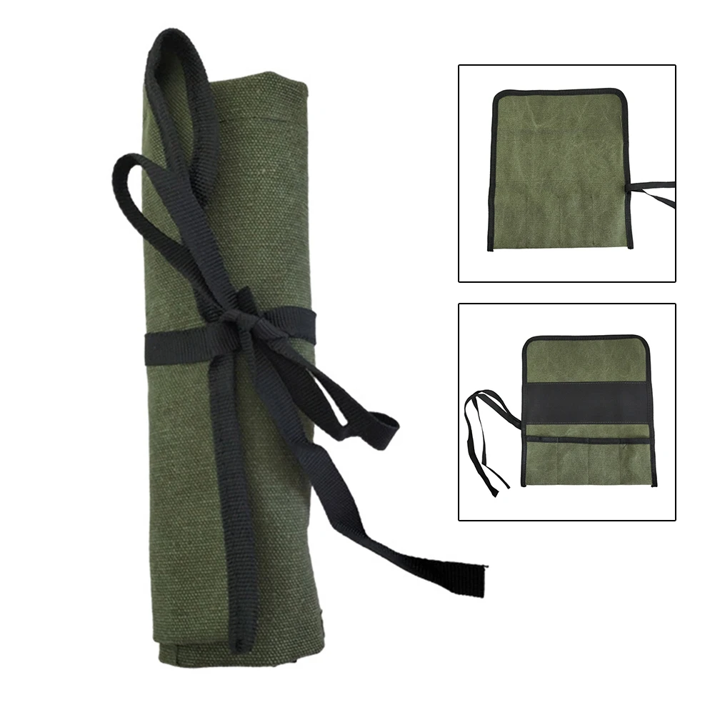 Canvas Tool Organizer Tool Roll Up Pouch High-quality Canvas Multiple Pockets Design Sturdy Material Compact And Lightweight