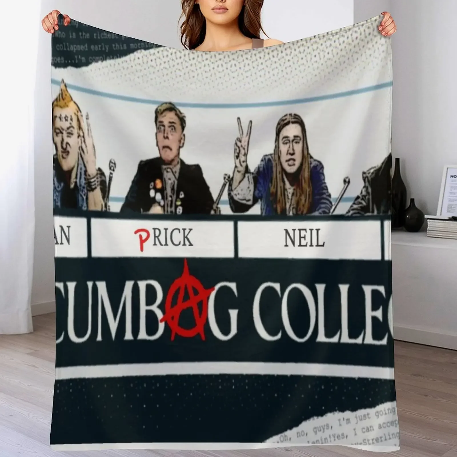 

The Young Ones Scumbag College. Throw Blanket Bed linens Bed Flannel Nap Blankets
