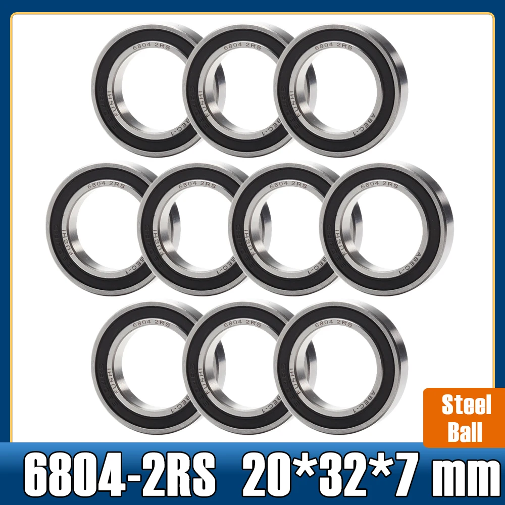 6804 2RS Bearing 20*32*7 mm ( 10 PCS ) Metric Thin Section 61804RS 6804 RS Ball Bearings 6804RS