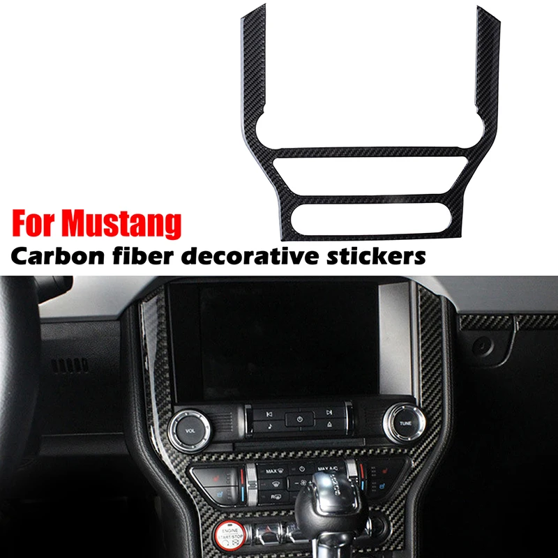 

Fit For Ford Mustang 2015-2019 Real Carbon Fiber Central Control Panel Center Console CD Panel Trim Sticker Car Internal Parts