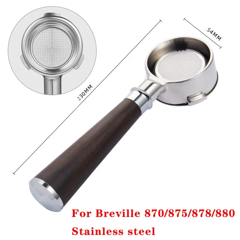 54MM 3 oren Bodemloze Filterhouder Geschikt voor Breville Sage/870/875/878/880 Rvs koffie Gemodificeerde Handvat Filter Tool