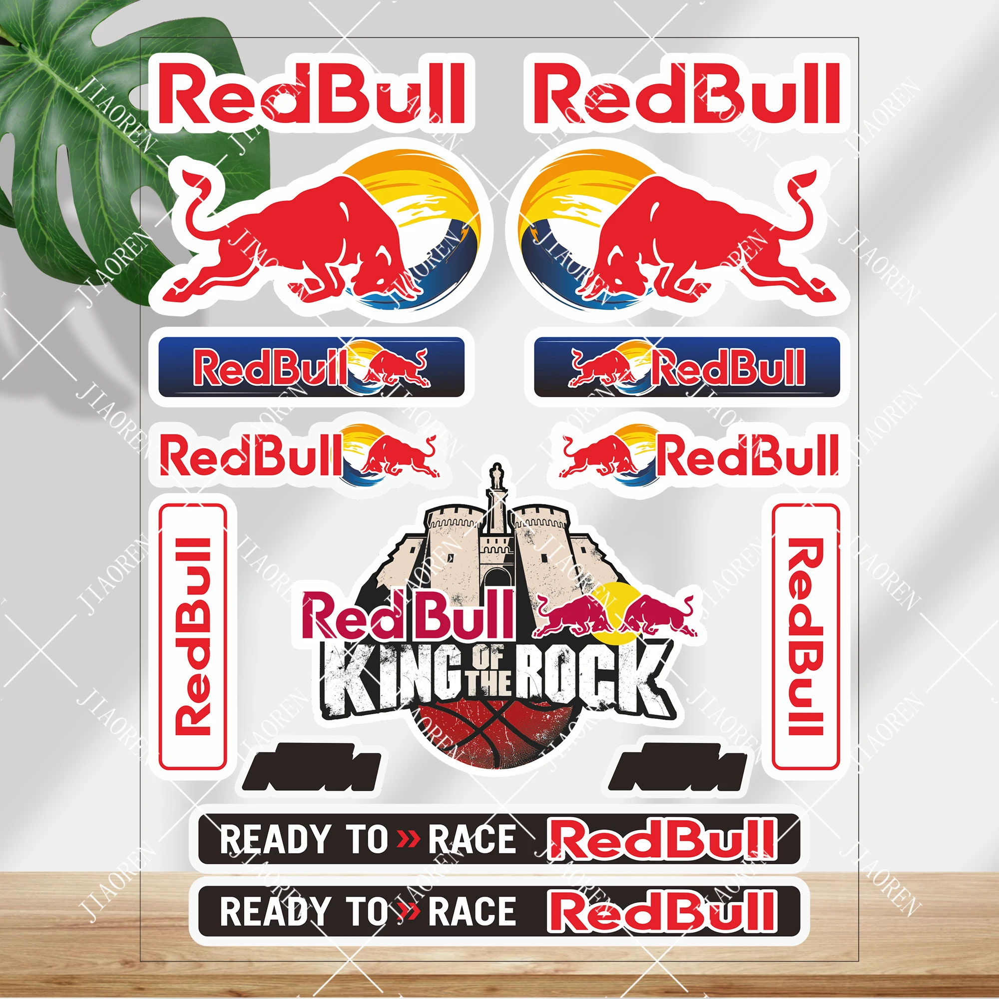 

Рождественские наклейки с красным быком, наклейки на мотоцикл для KTM