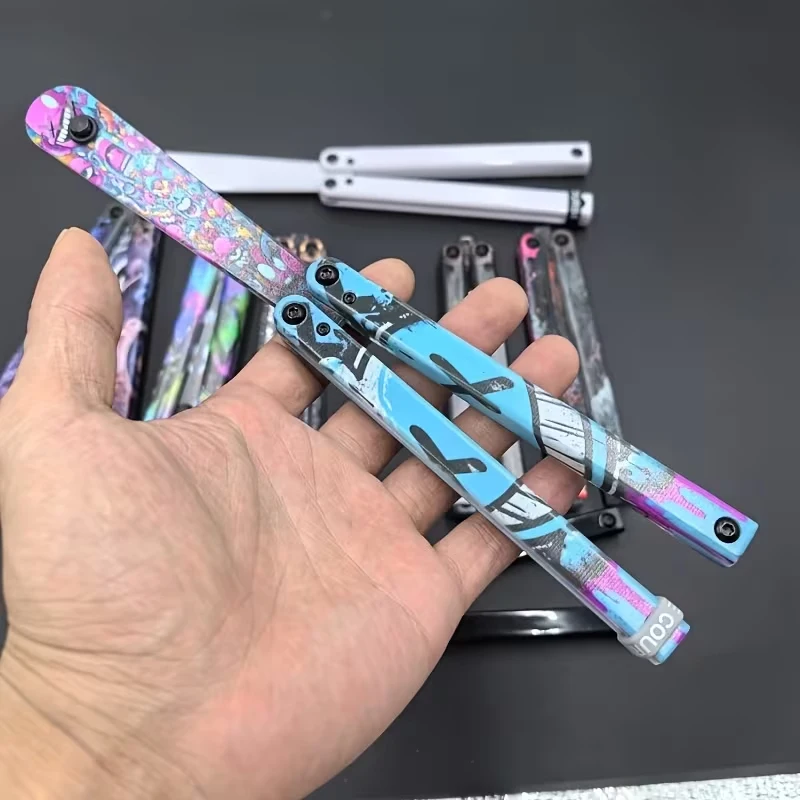 Butterfly Knife Training Tool–Safe Plastic Trainer. Plastic Practice Butterfly Knife Designed for Tricks; Safe, Unsharpened Blad