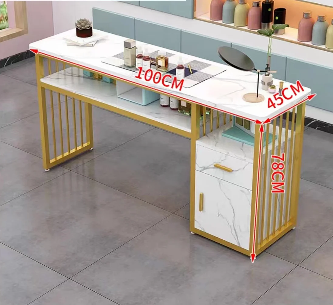 Nice Nails Bar Station Salon Furniture Wood Nail Tables Nail Desk Manicure Table with Chair Modern Customized