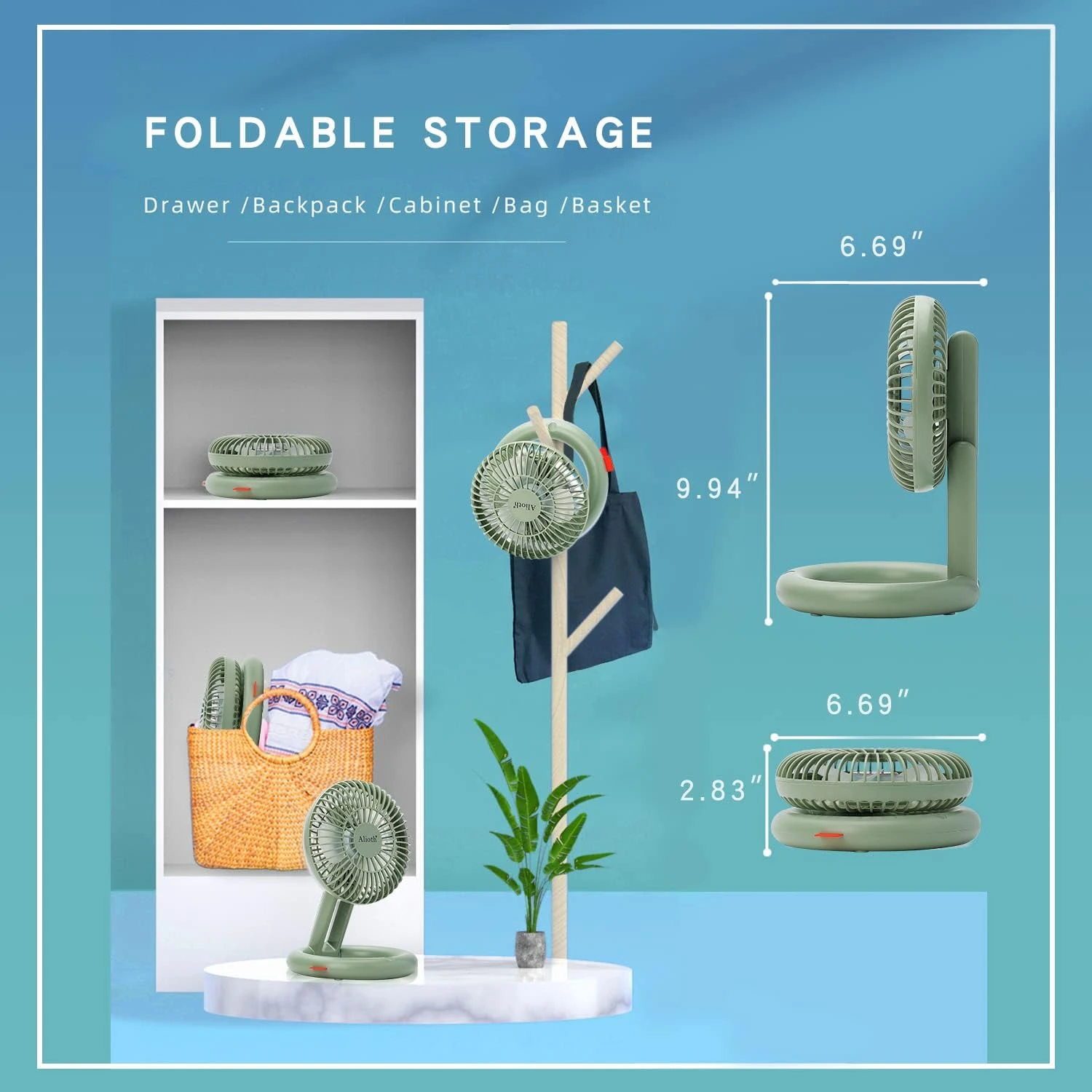 พัดลมตั้งโต๊ะแบบสั่นแบบชาร์จไฟขนาดเล็กที่มีประสิทธิภาพ กะทัดรัด พกพาได้ ปรับความเร็วได้ - พัดลมส่วนตัวแบบมือถือขนาดเล็ก - Conve