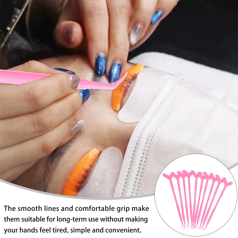 NOLITOY 12 قطعة فرشاة الرموش الصناعية لاش تمديد أداة مشط السمك لرفع الماسكارا المطعمة الرموش ماكياج وردي #6