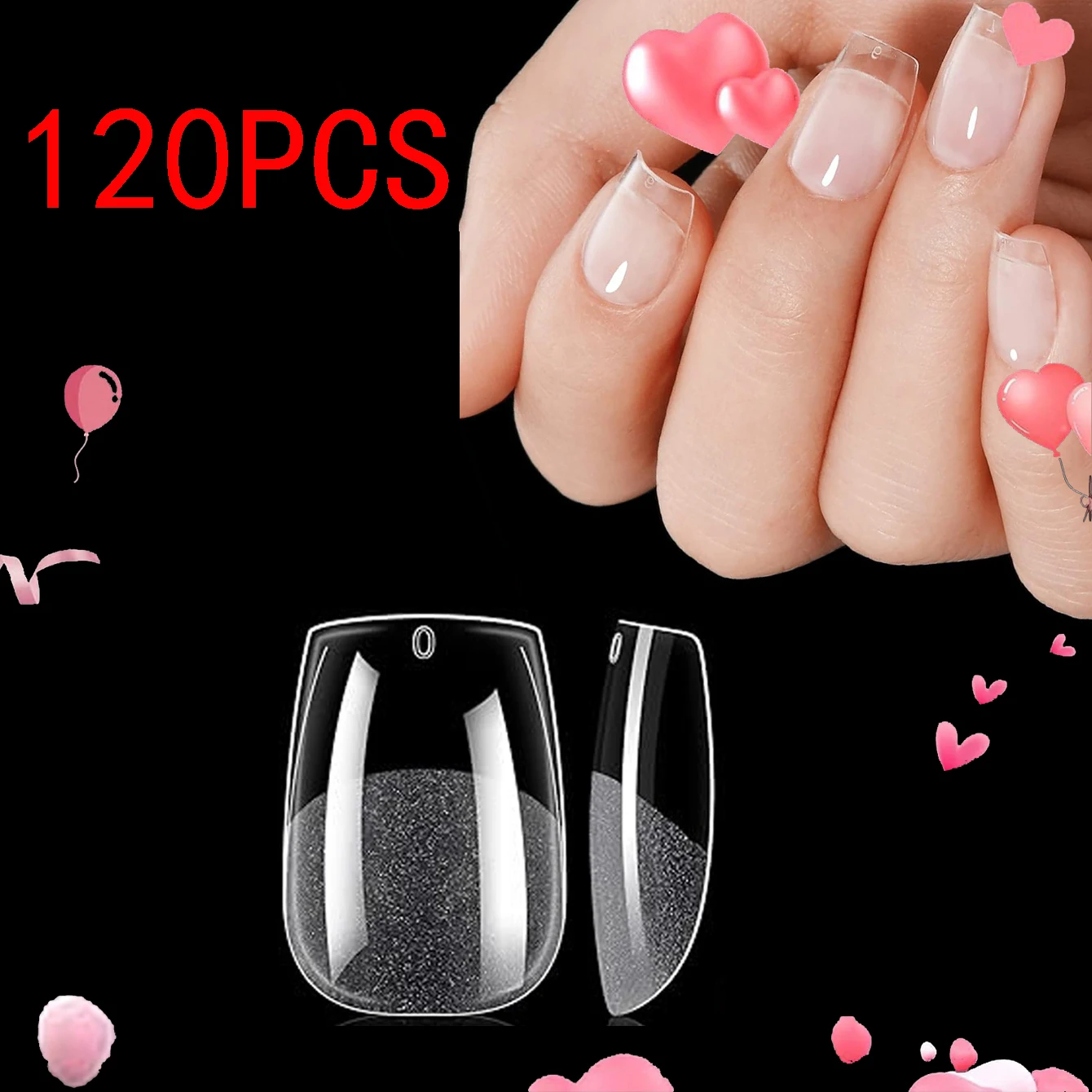 120 Stück kurze, mandelförmige, halbmattierte Kunstnägel – perfekt für Nageldesign und Nagelverlängerungen im Salon, ideal für Dates und den Alltag – Detail 16