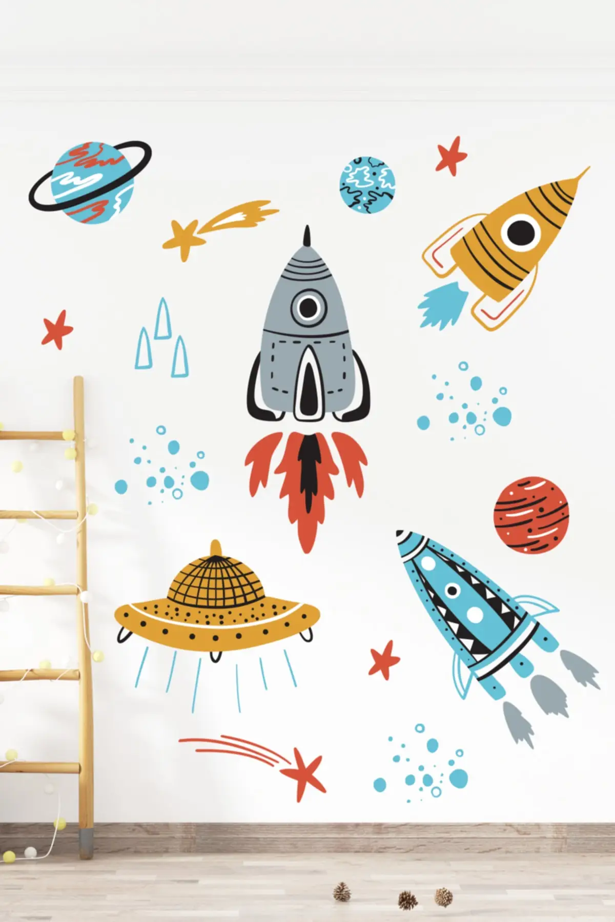 Space Vehicles Themed Kids Room Wall Sticker, Home Decoration, 2022 Trend Wall Decoration, Free Shipping