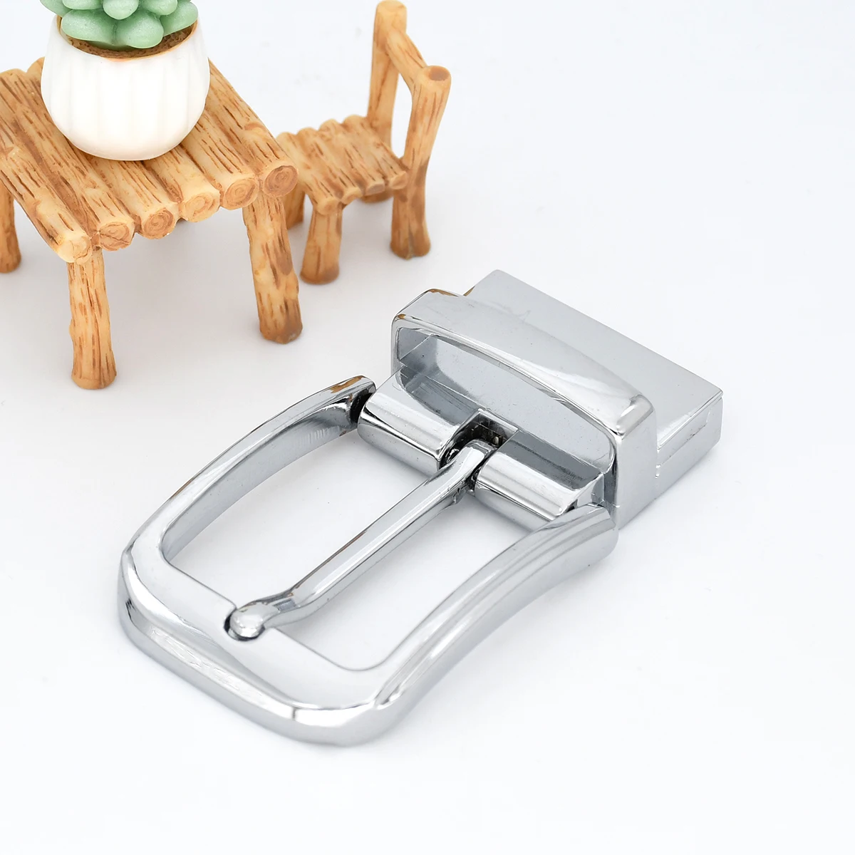 35mm Men\'s Belt Buckle Clip Buckle Alloy Plated Chrome Rotatable Pin Buckle Leathercraft Belt Parts Accessories