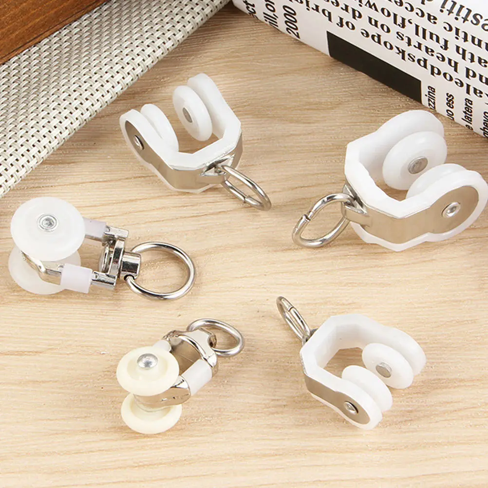 20Pcs Curtain Track Rollers Alloy Sliding Wheels Durable Rust Resistant Curtain Track Pulley Rail Accessories Sliding Wheel