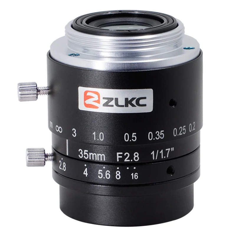 ZLKC 6mm 8mm 30mm 40mm C-마운트 산업용 렌즈 12MP 1/1.7" F2.8 FA 머신 비전 및 CCTV 감시용 저왜곡 12-50mm