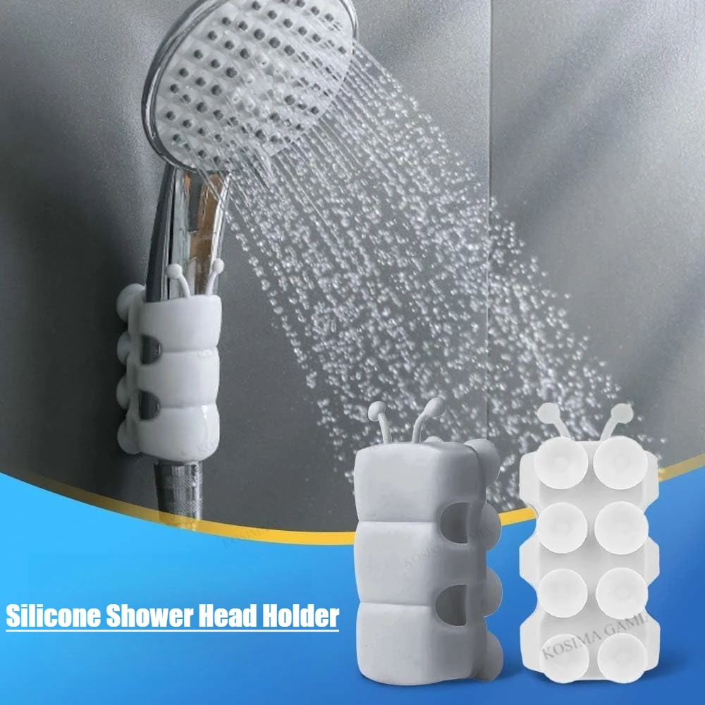 

Universal Silicone Shower Head Holder Removable Shower Head Suction Cup Holder, No-DrillingAdjustable Fixed Seat Shower Holder