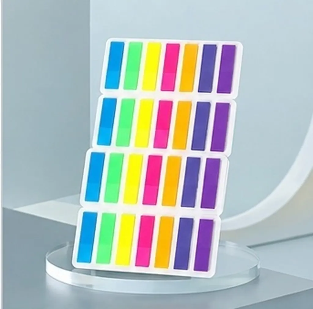 12Sets Fluorescent Sticky Index Tabs Colored Book Page Tabs Writable Annotation Markers for Notes Books Magazines Folders