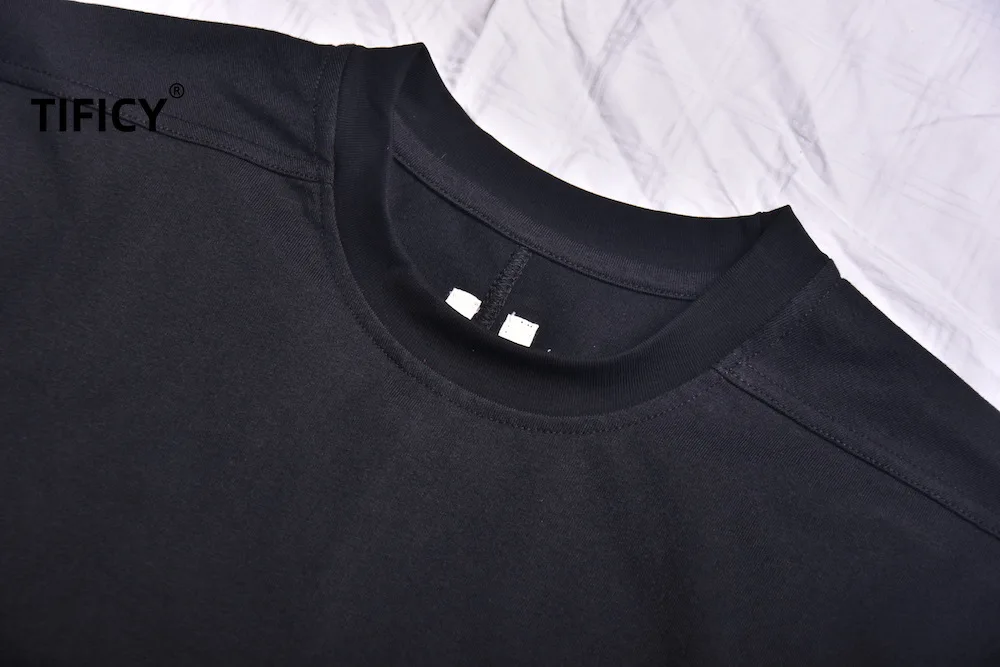 High Street Tees T Shirts Summer Men's New RO Off Shoulder Round Neck T-shirt Men's Pure Cotton Casual T-shirt Tops