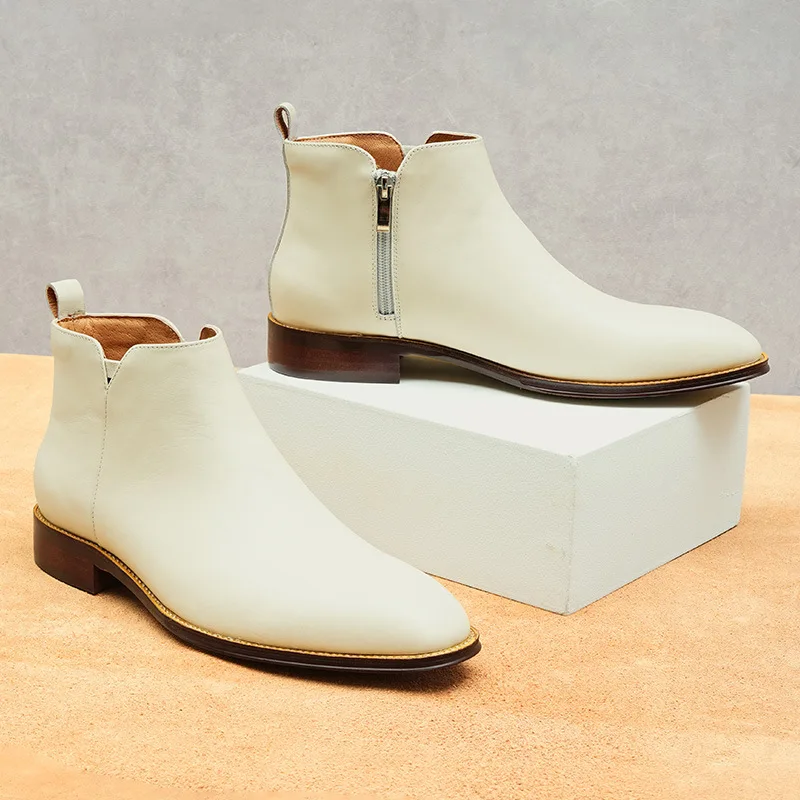 Retro Mens Ankle Boots Luxury Genuine Leather Handmade Quality Comfortable Autumn British Style Wedding Party Social Shoes Man image 6