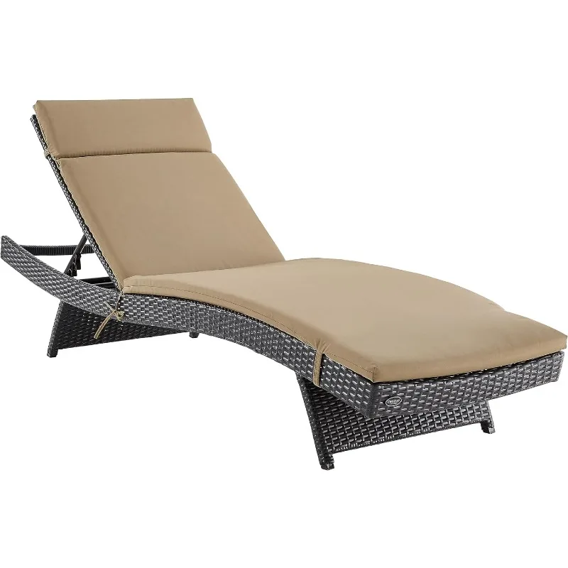 

Outdoor Wicker Chaise Lounge with Cushions recliner chair outdoor furniture outdoor chair