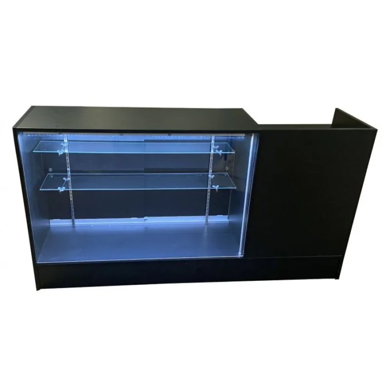 custom.KEWAY Custom 120*50*96cm Wood Grain Checkout Counter Store Cash Cabinet