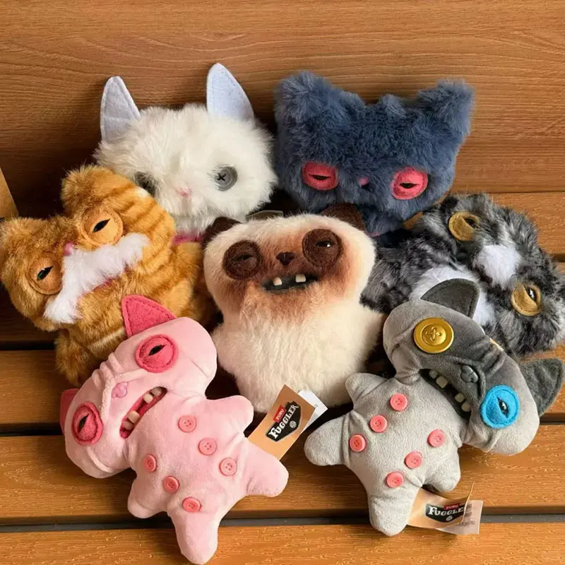 Original Fuggler Alley Cats Keychain Plush Toys Blind Box Funny Ugly Teeth Monsters Doll Stuffed Animal Peluche Collectible Gift - view 6