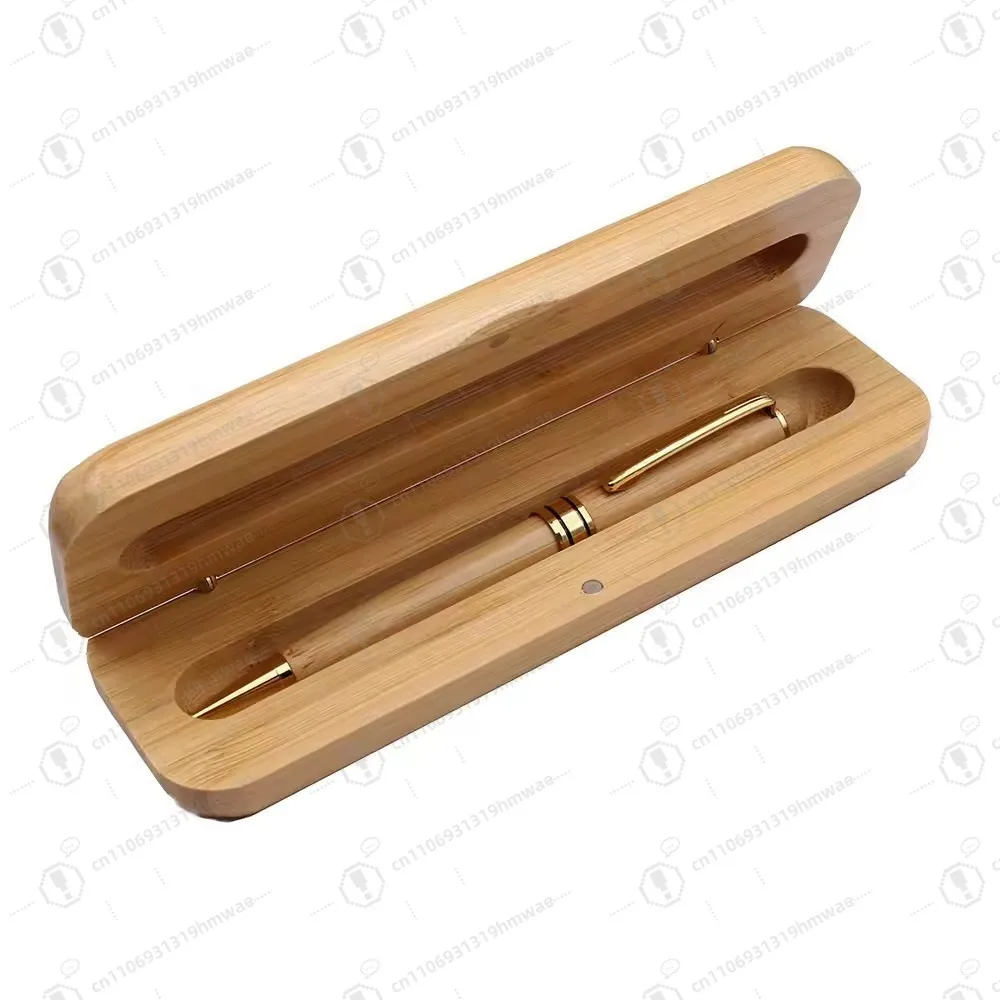 

High Quality Bamboo Ballpoint Pen New Design Writing Pencil Case Set Education Insurance Promotion Welcome Gifts