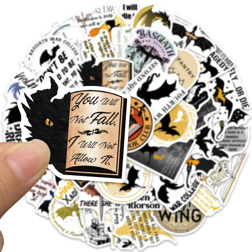 สติกเกอร์ไวนิลกันน้ำลายมังกรปีกที่สี่ขนาด50/100ชิ้นสำหรับกระบอกน้ำแล็ปท็อปสเก็ตบอร์ดกระเป๋าเดินทางของเล่นสำหรับเด็ก