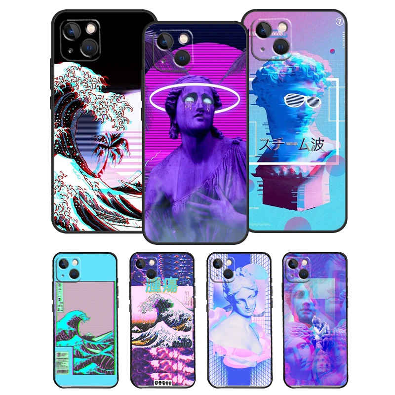 Great Wave Retro Cyber Statue Case For Samsung Galaxy M12 M32 M52 M06 M16 M36 M56 M33 M15 M55 M31 M13 M14 M53 M35 M34 M54