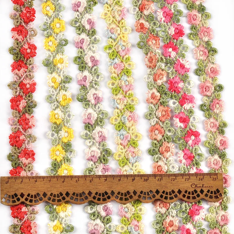 1yard 2cm Flower Trim Lace Ribbons For Gift Wrapping DIY Crafts Sewing Accessories Wedding Dress Party Decor Handmade Materials