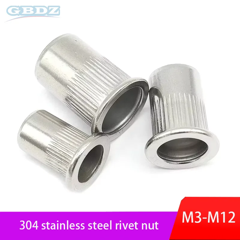 

Stainless Steel Pop Rivet Nut Flat Head Threaded Nuts Metal Aluminum Alloy Insert Flange Nutsert M3 M4 M5 M6 M8 M10 M12 Rivetnut