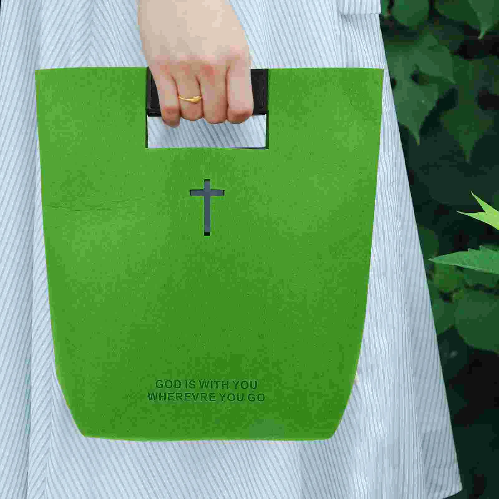 

Bible Storage Bag Shopping Carrying Church Grocery Study Pouch Case Tote Christian Gift Felt Handbags