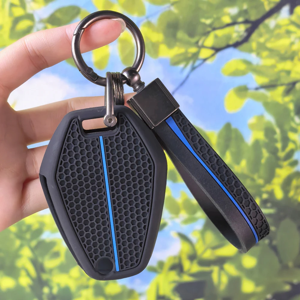 Silicone Fob Case With Keychain For BMW R1300GS R1300 1300GS 2025 R1250GS R1250 ADV Honeycomb Texture Protector