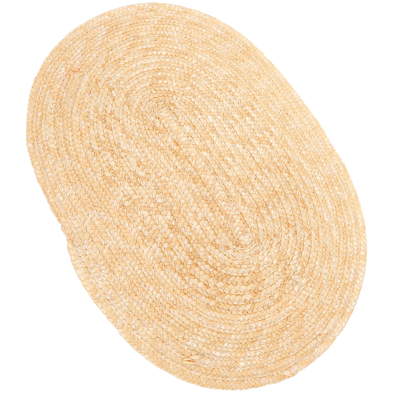 

Lolita Woven Straw Bonnet Vintage Flat Hat Wide Brim Sun Protection Summer Beach Park Photo Props Adorable Adornment