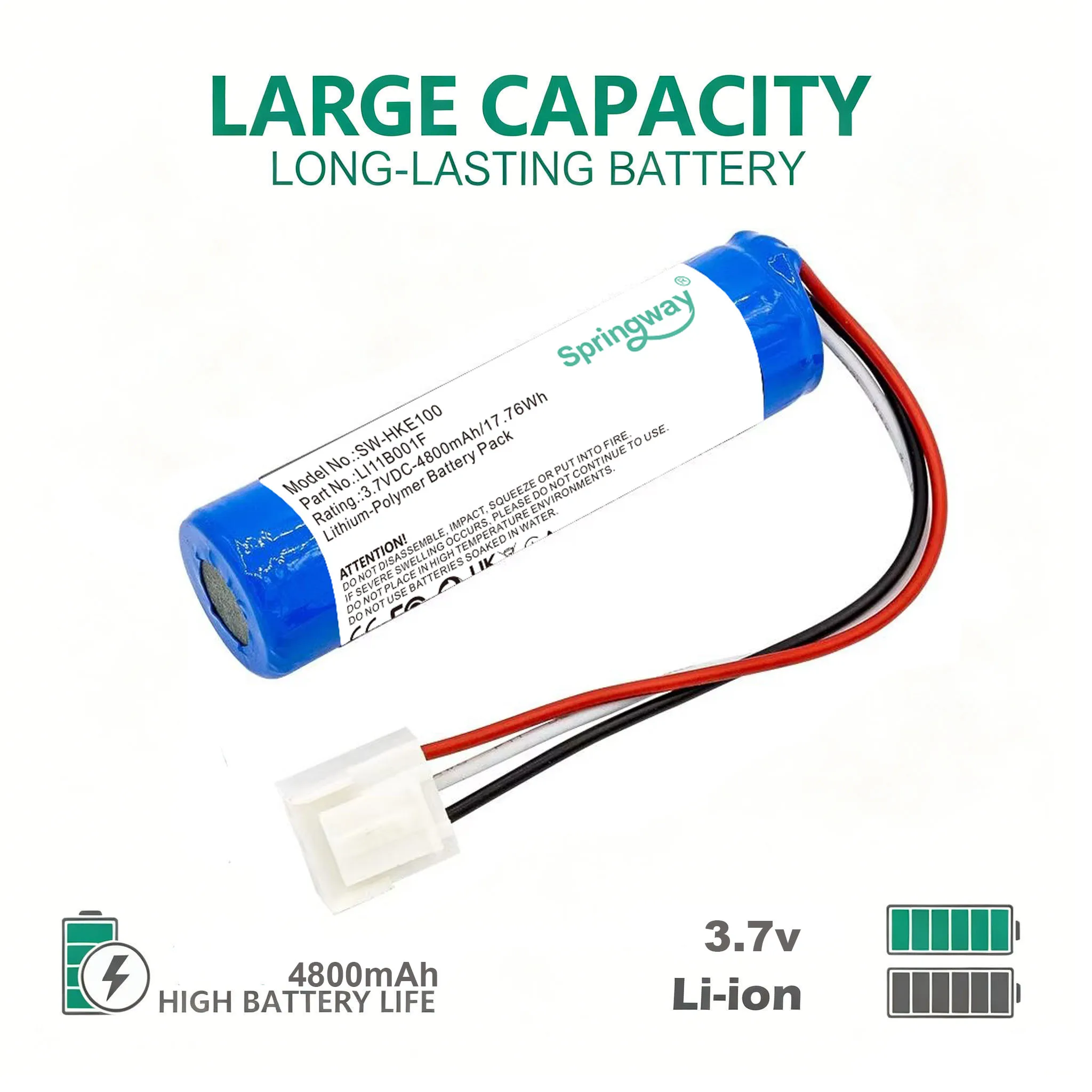 SPRINGWAY Replacement 4800mAh Speaker Battery LI11B001F For Harman/Kardon Onyx Studio 1 2